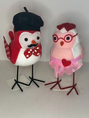 Hobby Lobby Featherly Friends Valentine Birds FRENCH BERET and GIRL WITH GLASSES